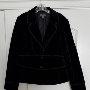 Apt 9 Women’s Black Velvet Blazer with Ruffles size 16